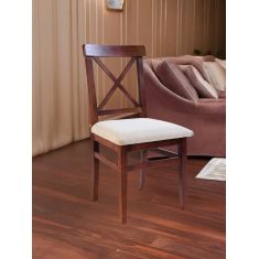 Stewehome Label καρέκλα τραπεζαρίας Χ πλάτη καρυδιά /μπεζ 47x45x90 cm 679307 |  Καρέκλες στο espiti