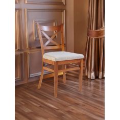 Stewehome Eva καρέκλα τραπεζαρίας ξύλινη οξιά φυσική με ύφασμα μπεζ και πλάτη Χ 58x50x99 cm 830701 |  Καρέκλες στο espiti