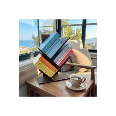 Stewehome Γεωμετρική επιτραπέζια ξύλινη βιβλιοθήκη με μοντέρνο σχεδιασμό Καφέ 30x15x45 cm 927987 |  Βιβλιοθήκες στο espiti
