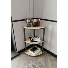 Stewehome Γωνιακή βιβλιοθήκη 3 επιπέδων από MDF για το σαλόνι Καφέ 34x71x34 cm 715805 |  Βιβλιοθήκες στο espiti