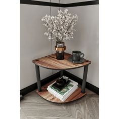 Stewehome Γωνιακή βιβλιοθήκη από MDF με δύο ράφια Καφέ 34x34x34 cm 107422 |  Βιβλιοθήκες στο espiti