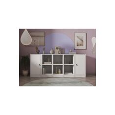 Stewehome Κονσόλα με ράφια και ντουλάπια Λευκό 161x40x72 cm 742609 |  Βιτρίνες - Έπιπλα εισόδου στο espiti
