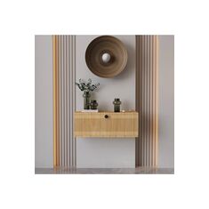 Stewehome Κονσόλα τοίχου με πόρτα από 100% MDF country στιλ Καφέ 69x26 cm 383373 |  Βιτρίνες - Έπιπλα εισόδου στο espiti