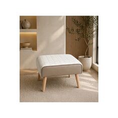 Stewehome Πουφ με πόδια από ξύλο Πολύχρωμο 50x37 cm 753145 |  Πουφ στο espiti