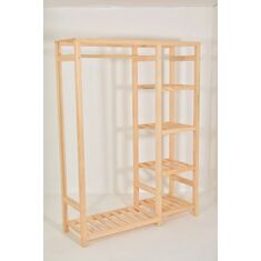 Stewehome Ανοιχτή ντουλάπα από ξύλο πεύκου Καφέ 150x45x45 cm 680090 |  Καλόγεροι -Κρεμάστρες στο espiti
