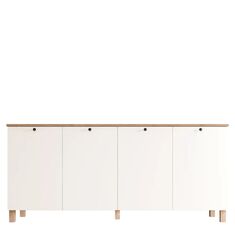 Μπουφές ArteLibre BALDER Λευκό/Φυσικό Μοριοσανίδα 180x42.1x80cm 15350200 ArteLibre |  Μπουφέδες στο espiti