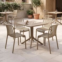 Τραπεζαρία Zoi Groovy pakoworld σετ 5τεμ cappuccino PP 80x80x74εκ |  Σετ τραπεζαρία κήπου στο espiti
