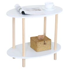 Βοηθητικό Τραπεζάκι ArteLibre MINORA Δρυς/Λευκό MDF/Ξύλο 60x40x52.5cm 15340192 ArteLibre |  Τραπεζάκια σαλονιού στο espiti