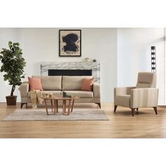 Stewehome Σετ καναπέ + πολυθρόνα 3 θέσεων μπεζ 222x98x86 cm 175594 |  Καναπέδες στο espiti