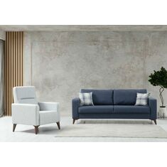 Stewehome Σετ καναπέδων 3+1 Berjer Ανθρακί + ανοιχτό γκρι 217x90x43 cm 710017 |  Καναπέδες στο espiti