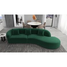 Stewehome Καμπύλος Καναπές Elegance Βελούδινος σε Σμαραγδί Απόχρωση 330x90x70 cm 341026 |  Καναπέδες στο espiti