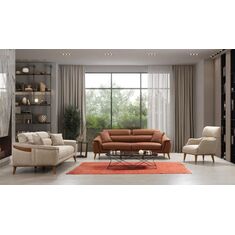 Stewehome 3+3+1 Τουρκουάζ και Κρεμ Κρεβάτι Καναπές Σετ 235x98x95 cm 613096 |  Καναπέδες στο espiti
