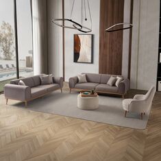 Stewehome Δίχρωμο Σετ Καναπέδων 3+3+1+1 Καφέ 224x90x76 cm 995216 |  Καναπέδες στο espiti