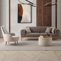Stewehome Σετ Καναπέ 3+1 Τριθέσιος &amp; Πολυθρόνα Καφέ 224x90x65 cm 565894 |  Καναπέδες στο espiti