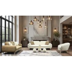 Stewehome Σετ Καναπέδων 2 Τριθέσιοι &amp; 1 Πολυθρόνα Με Μεταλλικά Πόδια Δίχρωμο Καφέ / Κρεμ 235x100x75 cm 315275 |  Καναπέδες στο espiti