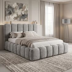 Κρεβάτι διπλό Narnia pakoworld  με αποθηκευτικό χώρο γκρι ύφασμα 160x200εκ |  Κρεβάτια στο espiti
