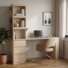 Γραφείο με βιβλιοθήκη Cliner pakoworld sonoma 140x50x180εκ |  Γραφεία στο espiti