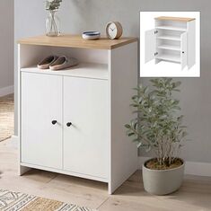 Παπουτσοθήκη - Ντουλάπι Efsun Megapap χρώμα λευκό - sapphire oak 62x35x86εκ. |  Παπουτσοθήκες στο espiti