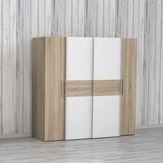 Ντουλάπα ρούχων Closet pakoworld τετράφυλλη sonoma oak-λευκό μελαμίνης 200x61.5x190.5εκ |  Ντουλάπες ρούχων στο espiti