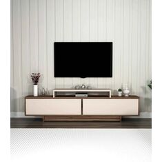 Stewehome Μοντέρνο Επιτοίχιο Έπιπλο TV με Ντουλάπια και Ανοιχτά Ράφια 180x29.6x50.2 cm 668273 |  Έπιπλα τηλεόρασης στο espiti