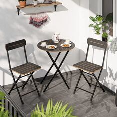 Stewehome Στρογγυλό Bistro Σετ Τραπέζι και Καρέκλες Κήπου / Καπνί 725754 |  Σετ τραπεζαρία κήπου στο espiti