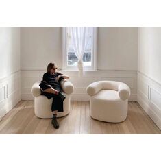 Stewehome Πολυθρόνα Μπούκλε /Λευκό 60x60x65 cm 172509 |  Πολυθρόνες σαλονιού στο espiti