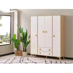 Stewehome Ντουλάπα με 4 πόρτες 150x51x190 cm 644974 |  Βιβλιοθήκες στο espiti