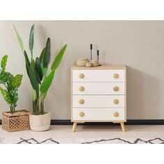 Stewehome Συρταριέρα 4 Συρταριών Μοντέρνος Minimal Σχεδιασμός Ξύλου 75x45x87 cm 808599 |  Κομοδίνα στο espiti