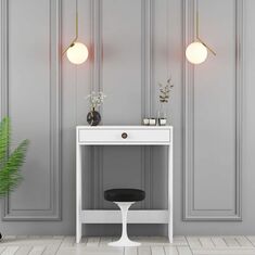 Stewehome Μίνι τραπέζι μακιγιάζ Λευκό / Λευκό 70x84x71 cm 833619 |  Κομοδίνα στο espiti