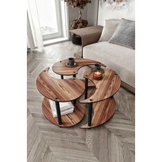 Stewehome Τραπεζάκι Σαλονιού 3 τεμαχίων Καρυδιά 70x70x38 cm 566334 |  Τραπεζάκια σαλονιού στο espiti