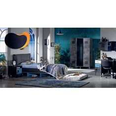 Stewehome Νεανικό δωμάτιο με κρεβάτι γραφείο και ντουλάπα 3 πόρτες 100x200 cm 400943 |  Παιδικά έπιπλα στο espiti