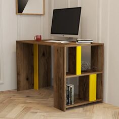 Stewehome Γραφείο μελέτης Καρυδιά / Κίτρινο 120x60x79 cm 372154 |  Γραφεία στο espiti