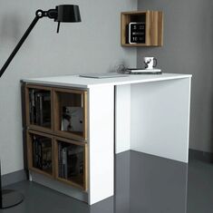 Stewehome Γραφείο μελέτης Λευκό / Καρυδιά 120x65x75 cm 811196 |  Γραφεία στο espiti
