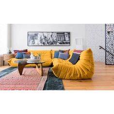 Stewehome Γωνιακός Καναπές Κίτρινος με Σύγχρονο Στυλ &amp; Άνεση 275x90x80 cm 437063 |  Καναπέδες γωνιακοί στο espiti