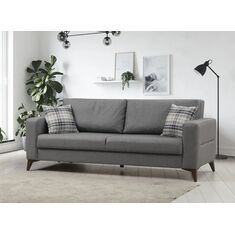 Stewehome Kristal 3θέσια πολυθρόνα σκούρο γκρι 691937 |  Καναπέδες στο espiti