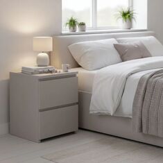 Stewehome Fly Κομοδίνο Δύο Συρτάρια Λευκό Μοντέρνο 35x38x49 cm 575993 |  Κομοδίνα στο espiti
