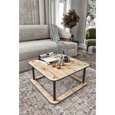Stewehome Τραπεζάκι Σαλονιού Καρέ Σχέδιο MDF 70x70 cm 596055 |  Τραπεζάκια σαλονιού στο espiti