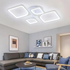 Stewehome Φωτιστικό οροφής LED λευκό τεσσάρων φώτων τριών χρωμάτων μοντέρνο 60x10 cm 818475 |  Οροφής στο espiti