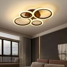 Stewehome MS38005-4 Μαύρη Πλαφονιέρα 3 Χρωμάτων LED 4 Λαμπτήρων Λευκό-+ 60x60 cm 813394 |  Οροφής στο espiti
