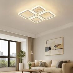 Stewehome Μοντέρνο 3 Χρώματα LED Λευκό Πλαφόνιερ Πολυτελές 4-Φωτεινής Απλίκας LED Μοντέρνος και Κομψός Σχεδιασμός 65x65x10 cm 792635 |  Οροφής στο espiti