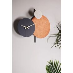 Stewehome Μοντέρνο Χειροποίητο Μεταλλικό Διακοσμητικό Ρολόι Τοίχου 48x44 cm 496598 |  Ρολόγια στο espiti