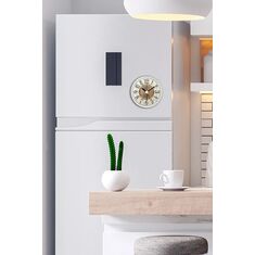 Stewehome Kiely Μαγνητικό Ρολόι Ψυγείου Λευκό Καφέ 10x10 cm 147745 |  Ρολόγια στο espiti