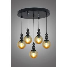 Stewehome Κρεμαστό Φωτιστικό Μαύρο 5 Λαμπτήρων E27 50x80 cm 647647 |  Οροφής στο espiti