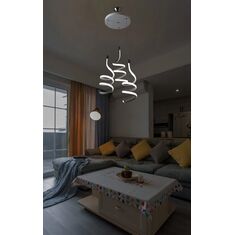 Stewehome Μοντέρνο κρεμαστό φωτιστικό led λευκό σπιράλ σχέδιο 45x80x45 cm 976195 |  Οροφής στο espiti