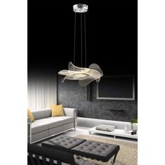 Stewehome Μοντέρνο φωτιστικό οροφής με led και τηλεχειριστήριο από μέταλλο για σαλόνι Ασημί 35x35x71 cm 139378 |  Οροφής στο espiti