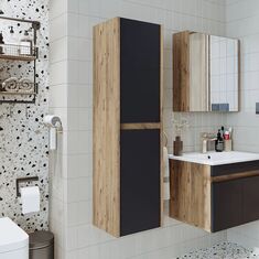Stewehome Ντουλάπι Πετσετών Μπάνιου με Ράφια 35x30x130 cm 121384 |  Στήλες Μπάνιου στο espiti