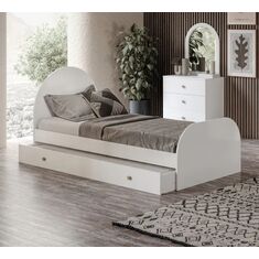 Stewehome Κρεβάτι Yavrulu MDF Λευκό με Διπλό Χώρο Ύπνου 198x98x98 cm 847168 |  Κρεβάτια στο espiti