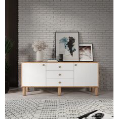 Stewehome Μπουφές Bohem MDF με 3 Συρτάρια &amp; 2 Πόρτες 160x40x68 cm 207948 |  Βιτρίνες - Έπιπλα εισόδου στο espiti