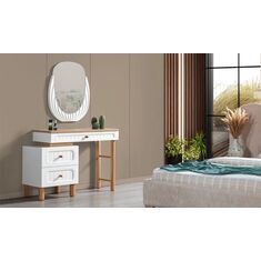 Stewehome Σετ Σιφονιέρας με Καθρέφτη από MDF &amp; Ξύλο 118x46x184 cm 424943 |  Συρταριέρες -Κονσόλες στο espiti