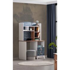 Stewehome Γραφείο εργασίας με συρτάρια από MDF και μοριοσανίδα Λευκό 95x60x161 cm 105423 |  Γραφεία στο espiti